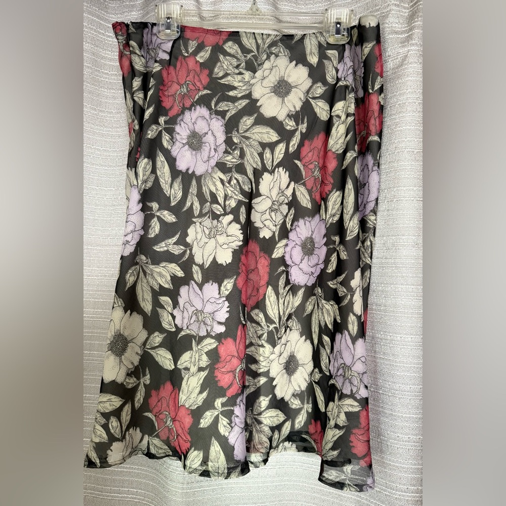 Geoffrey Beene Floral Pencil Skirt - Black, Red, Purple - Picture 2 of 5